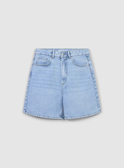 Light denim bermuda shorts