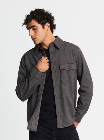 Camicia shacket con tasche a patta