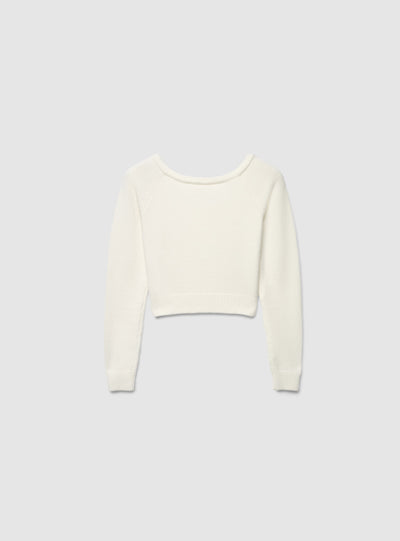 Maglia crop con scollo a V e spalle scoperte