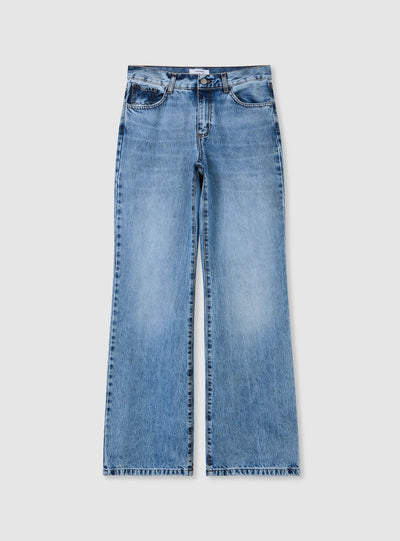 Bootcut-Jeans mit mittlerer Bundhöhe