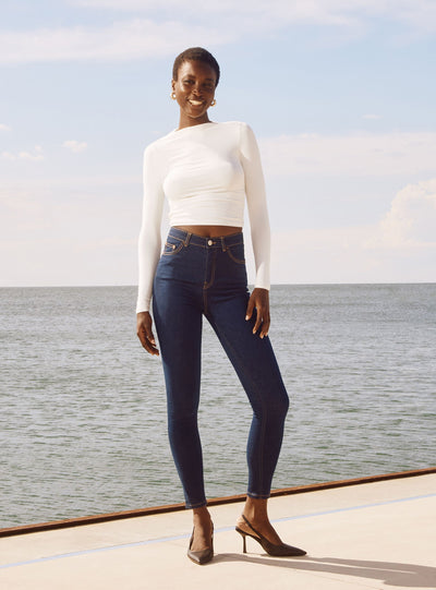 Jeans skinny a vita alta