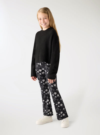 Leggings lunghi a zampa con stampa stelle