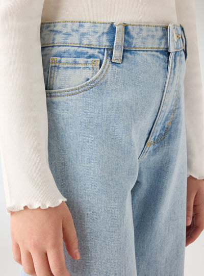 Jeans wide leg a tinta unita