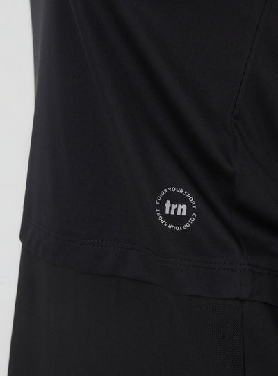 Canotta sportiva con tulle semitrasparente