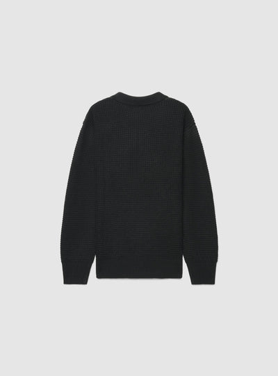 Maglia polo con zip e punto mosso