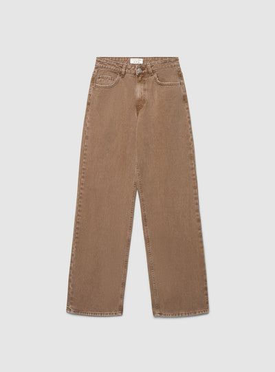 Jeans wide leg a tinta unita