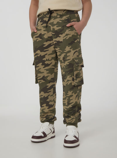 Camouflage cargo tracksuit trousers