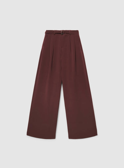 Pantaloni wide leg con coulisse e fibbia