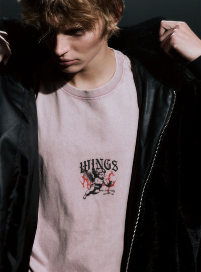 Oversize-T-Shirt mit Engelsdruck
