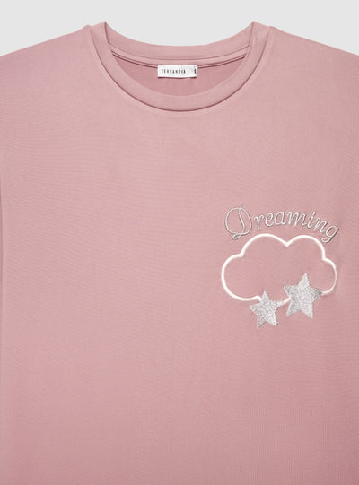 T-shirt pigiama maxi con stampa