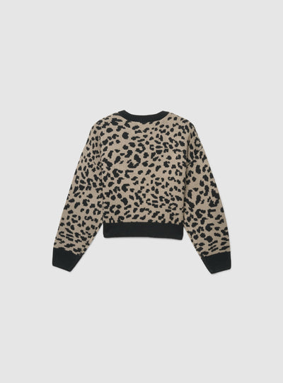 Maglia ampia animalier con maniche ballon