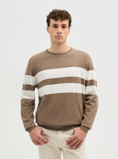 Maglia girocollo a righe