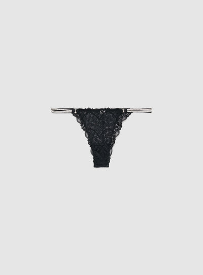 Slip brasiliana in pizzo con strass