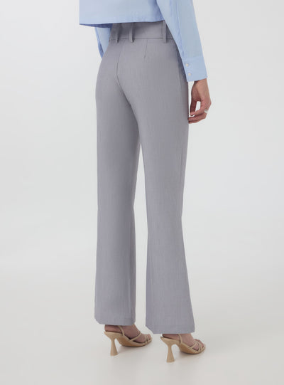 Pantaloni a zampa a vita alta mélange