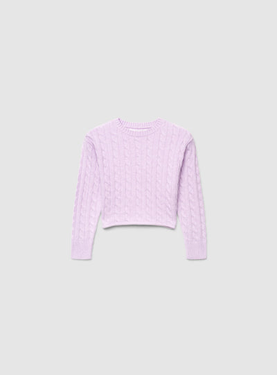 Maglia a trecce tinta unita
