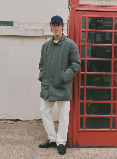 Long padded duster coat