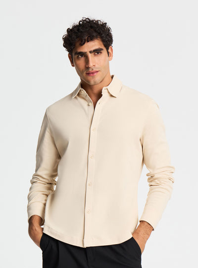 Camicia in jersey a tinta unita