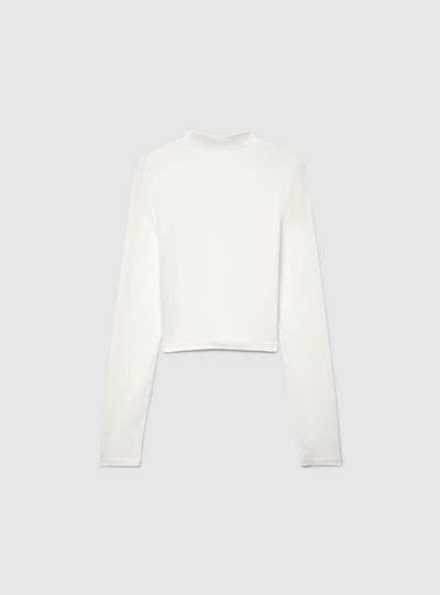 T-shirt crop a lupetto tinta unita