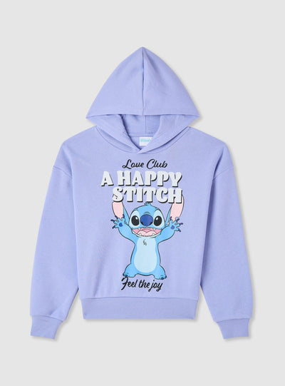 Felpa con cappuccio e stampa Stitch®