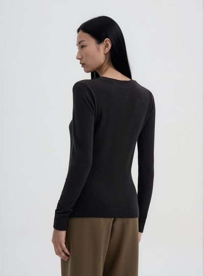 Pull à col en V uni