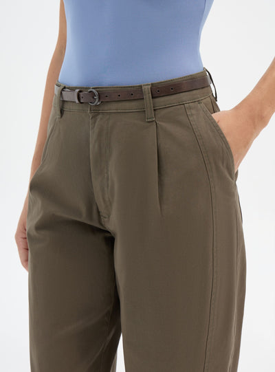 Pantaloni balloon a tinta unita con pinces