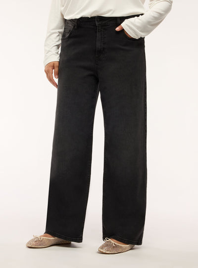 Jeans wide leg con stampa animalier