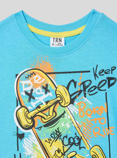 T-shirt con stampa skate