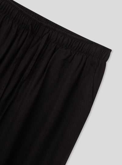 Pantaloni wide leg in misto lino con coulisse