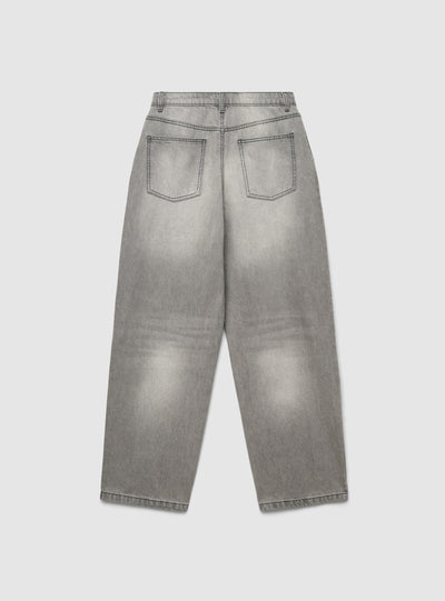 Jeans baggy a tinta unita