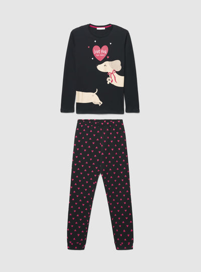 Set pigiama con maglia a maniche lunghe e pantaloni stampati