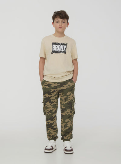 Camouflage cargo tracksuit trousers