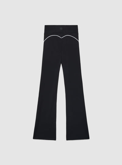 Leggings sportivi lunghi a zampa con piping
