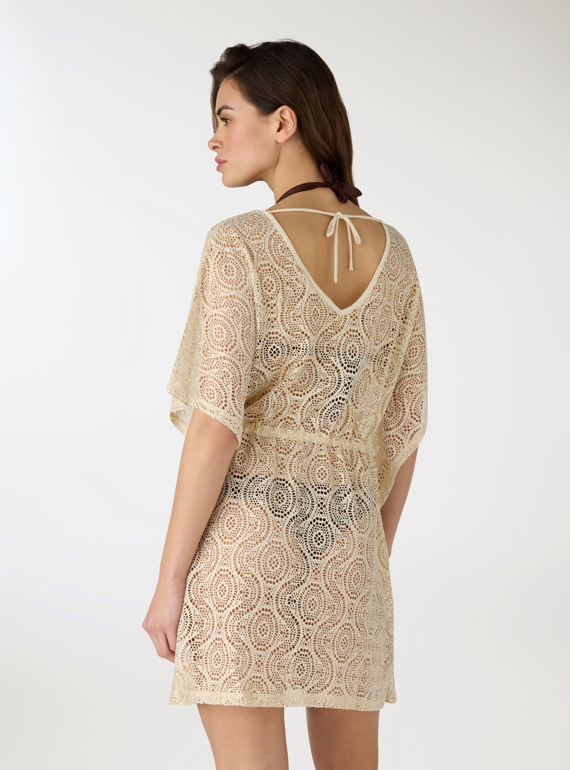 Lace kaftan with foil effect and drawstring - Terranova Lace kaftan with foil effect and drawstring - Terranova