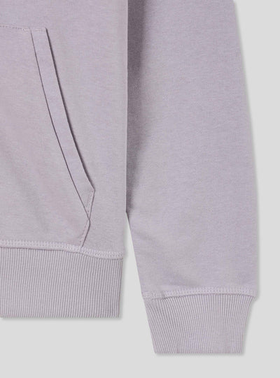 Felpa leggera tinta unita con cappuccio, coulisse e zip
