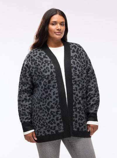 Cardigan aperto fantasia animalier