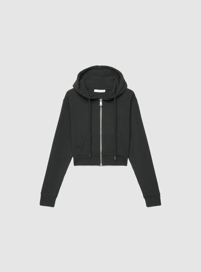 Felpa crop con cappuccio e zip