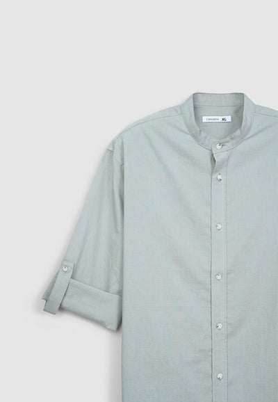 Camicia coreana in misto lino