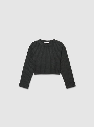Maglia crop a coste larghe
