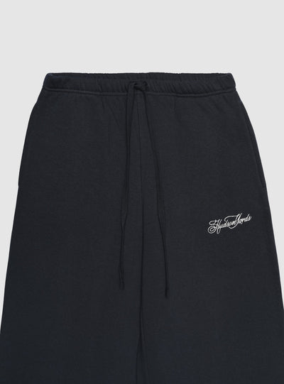 Pantaloni tuta wide leg con ricamo college