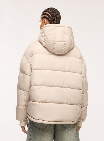 Giubbotto imbottito oversize con cappuccio