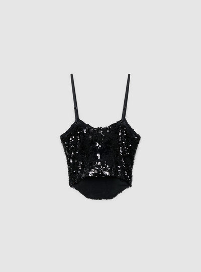 Corsetto con paillettes e spalline sottili