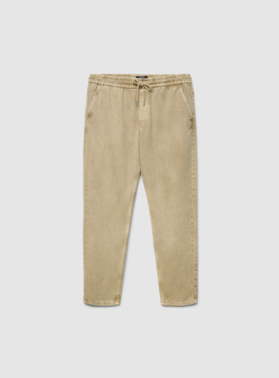 Pantaloni jogger in drill con coulisse