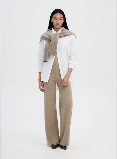 Einfarbige Wide-Leg-Hose