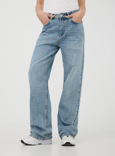 Jeans wide leg acid wash