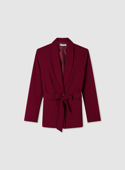 Solid colour jacket with belt