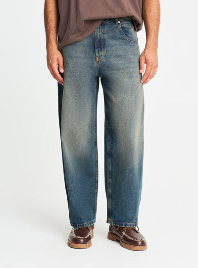 Jeans balloon a tinta unita
