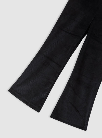 Ribbed flared leggings with bows