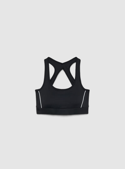 Top sportivo con retro incrociato e piping