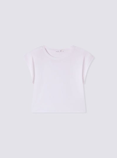 Crop T-shirt with cap sleeves