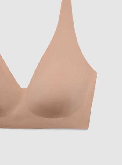 Reggiseno top taglio vivo a tinta unita